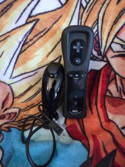 Black Nintendo Wii Remote with Motion Plus and Nunchuck