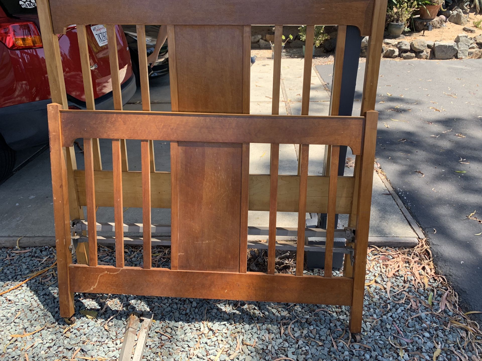 Queen bed frame made from real wood