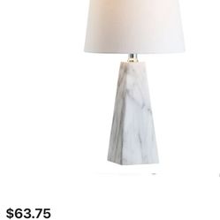 JONATHAN Y Lighting JYL1037A Owen 21" Tall LED Buffet Table Lamp White Marble
