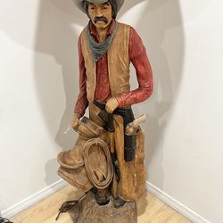 Apsit Bros Chalkware Cowboy Floor Lamp
