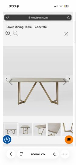 West Elm Tower Dining Table – Concrete