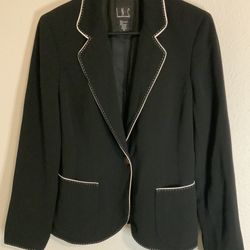 3 Size  10 Gently Used Blazers. Black with white trim,Grey and one with Black and White stripes. Bundle Deal $20 for a set of 3.