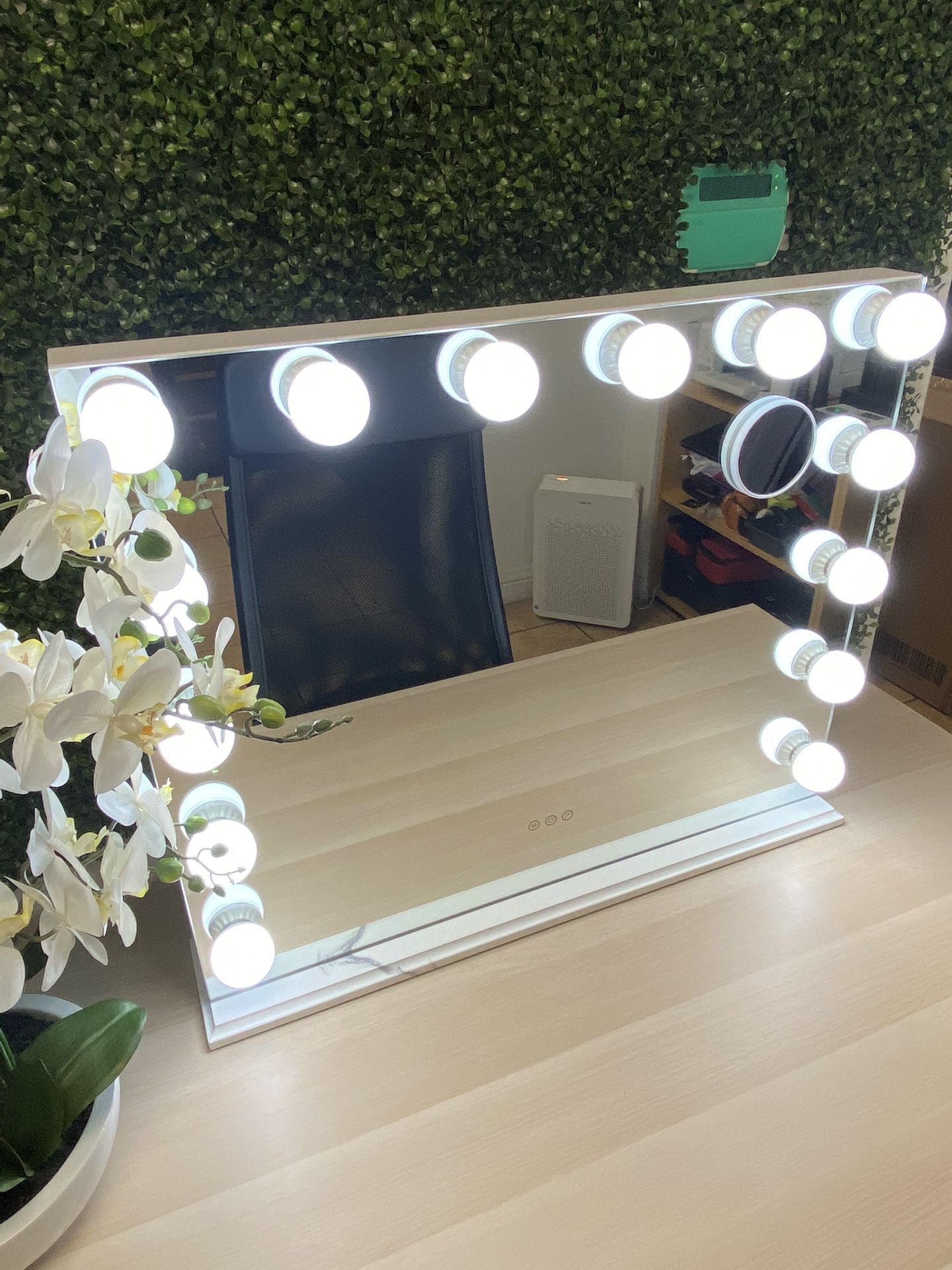 Hollywood Vanity Mirror with LED Lights, 31.5” x 25.59” - Desk Not Included
