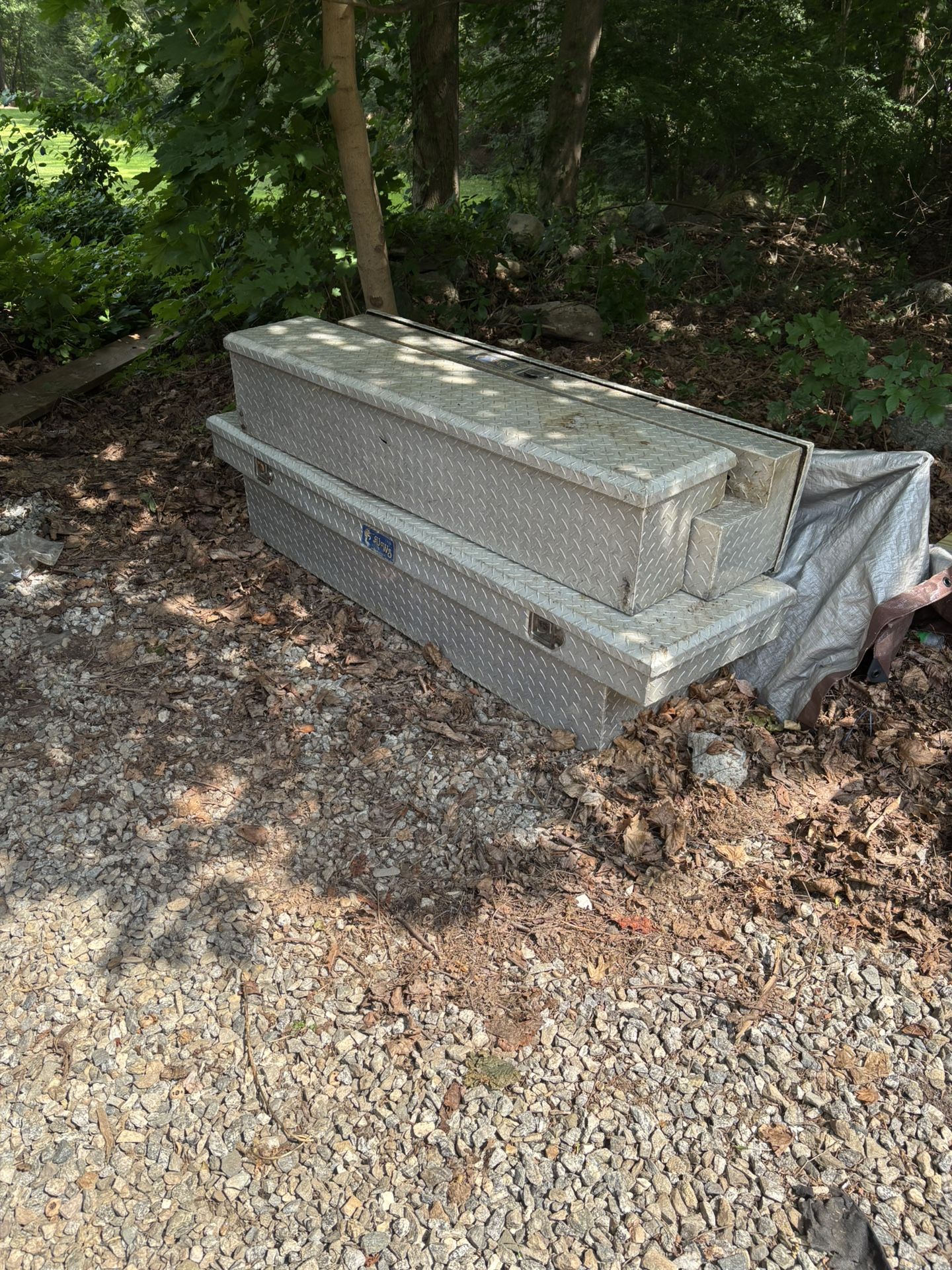 Set of three truck bed toolboxes