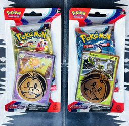 New Sealed Pokémon TCG Scarlet & Violet Set Of 2 Booster Packs With Spidops & Espathra Promo Cards