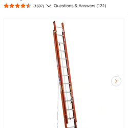Werner
24 ft. Fiberglass Extension Ladder (23 ft. Reach Height) with 300 lb. Load Capacity Type IA Duty Rating