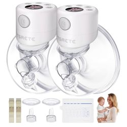 TSRETE Breast Pump, Double Wearable Breast Pump, Electric Hands-Free Breast Pumps with 2 Modes, 9 Levels, LCD Display, Memory Function Rechargeable Do