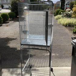 White Bird Cage With Stand