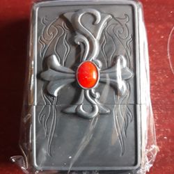 CrossEdge Celtic style Zippo Lighter Red Dot Cross