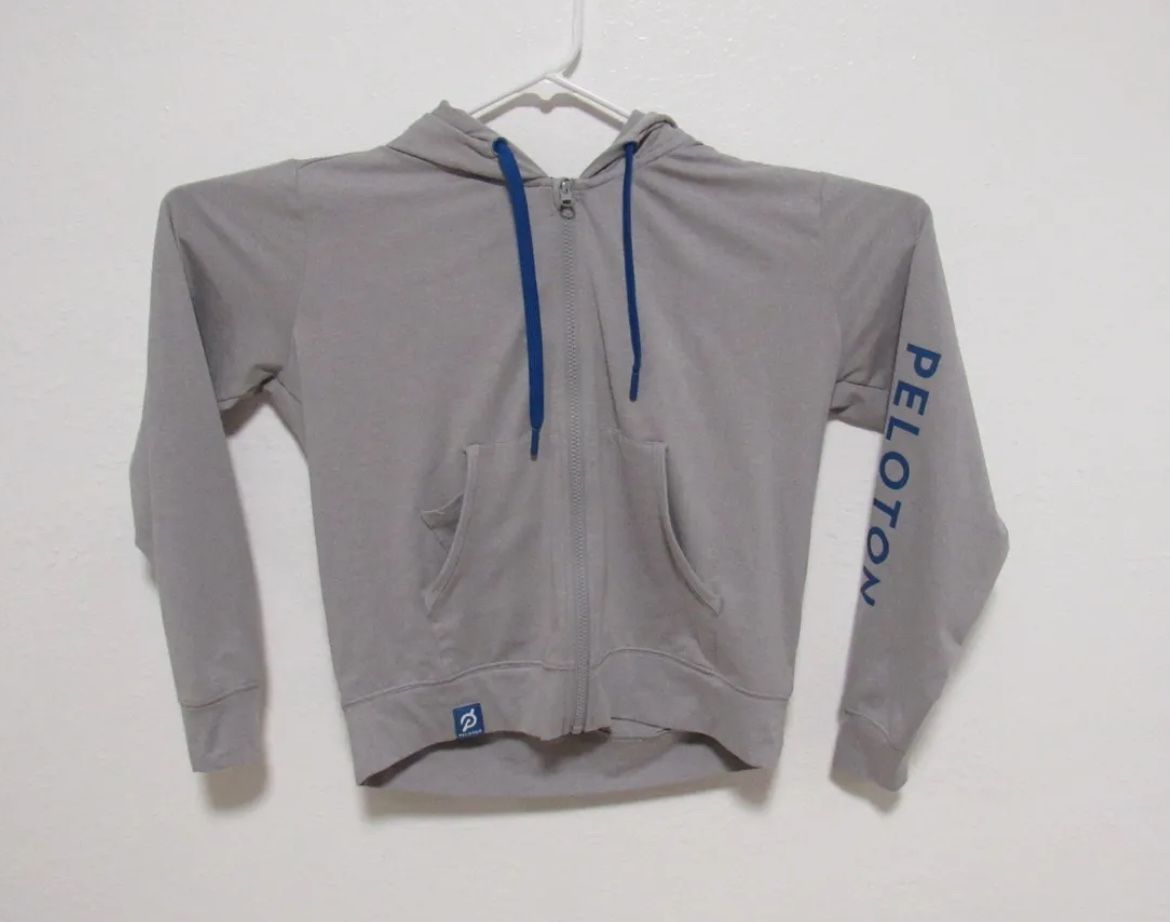 Peloton Gray Full Zip Hoodie Women's size XS Athletic Sweatshirt Cycling