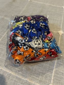 Soccer Print Hair Scrunchies Multi-Color Pack