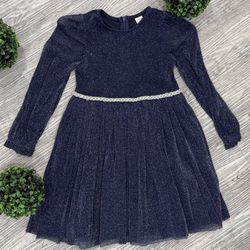 Shein Navy Blue Glitter Girls Dress