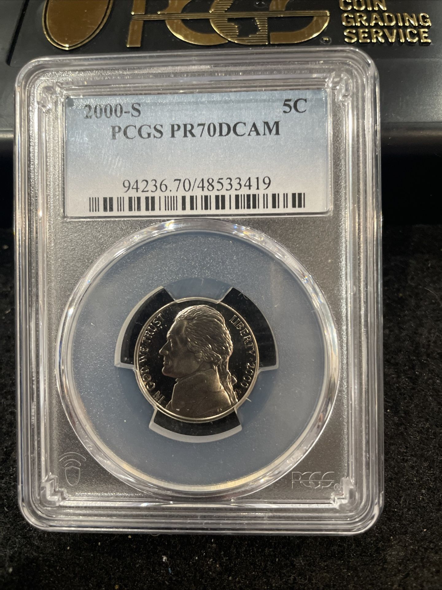 2000 S Gem Proof PERFECT GRADED Jefferson Nickel Graded At PR70 E12