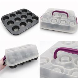 Chicago Metallic 12-Cup Muffin Cupcake Pan & Carrier Set