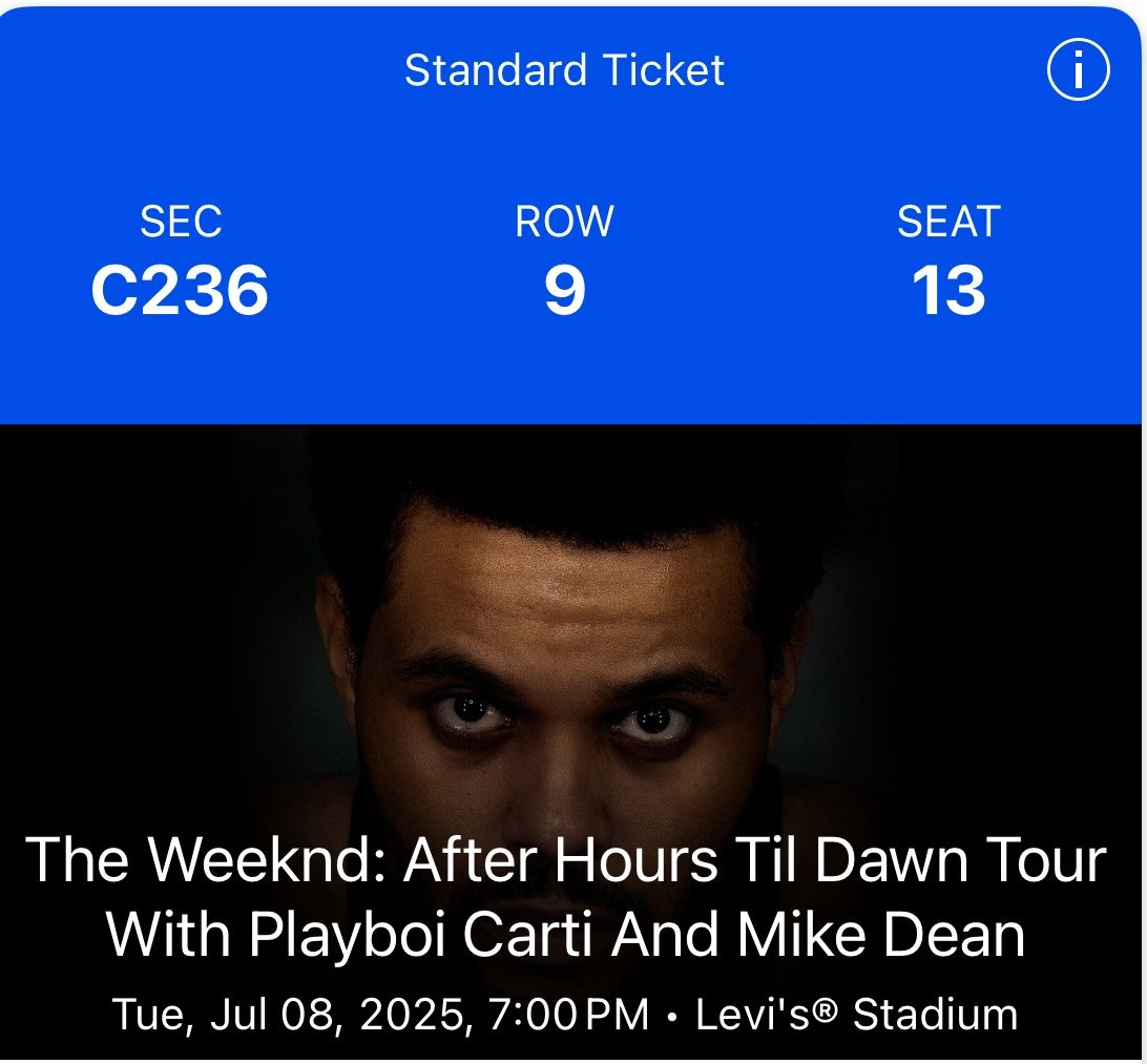 The Weekend Concert Tickets