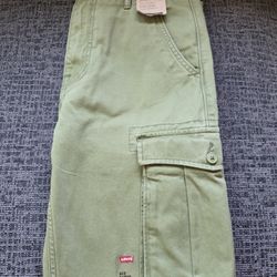 Levi's Ace Cargo Pants Relaxed Fit Green 100% Cotton Size 30x32