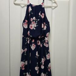 Juniors/Girls Small Blue Rain Flowy Dress