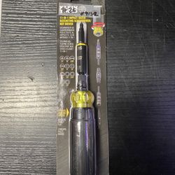Klein Tools 11-in-1 Ratcheting Impact Multi-Bit Screwdriver with Universal Handle