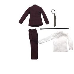 1/6 Scale Cloth Accessories - Deep Red Gentleman Suit Set - Fine Workmanship