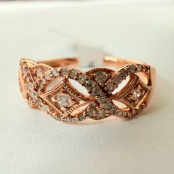 10K Rose Gold & Diamonds Band