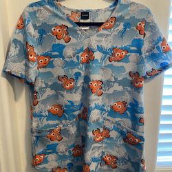 Nemo Disney Scrub Top 