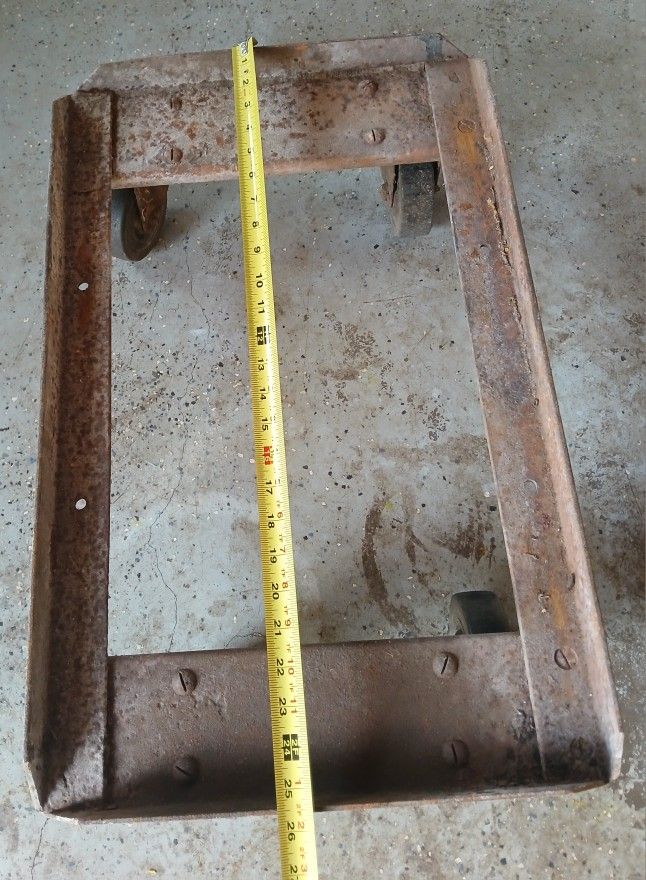 Heavy-Duty Steel Dolly With Wheels