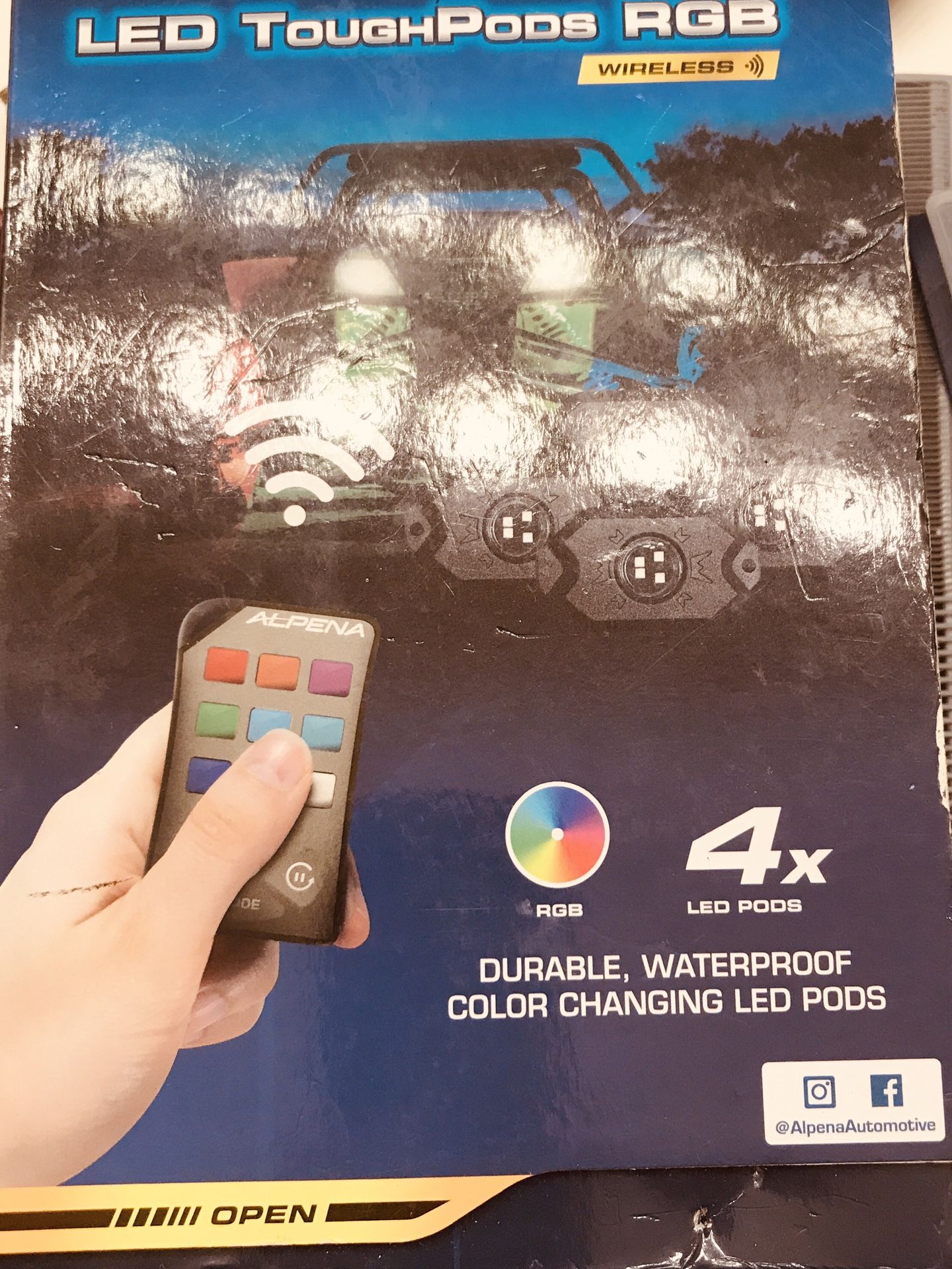 Alpena RGB Wireless 4 X LED ToughPods Multcolor Model 77673