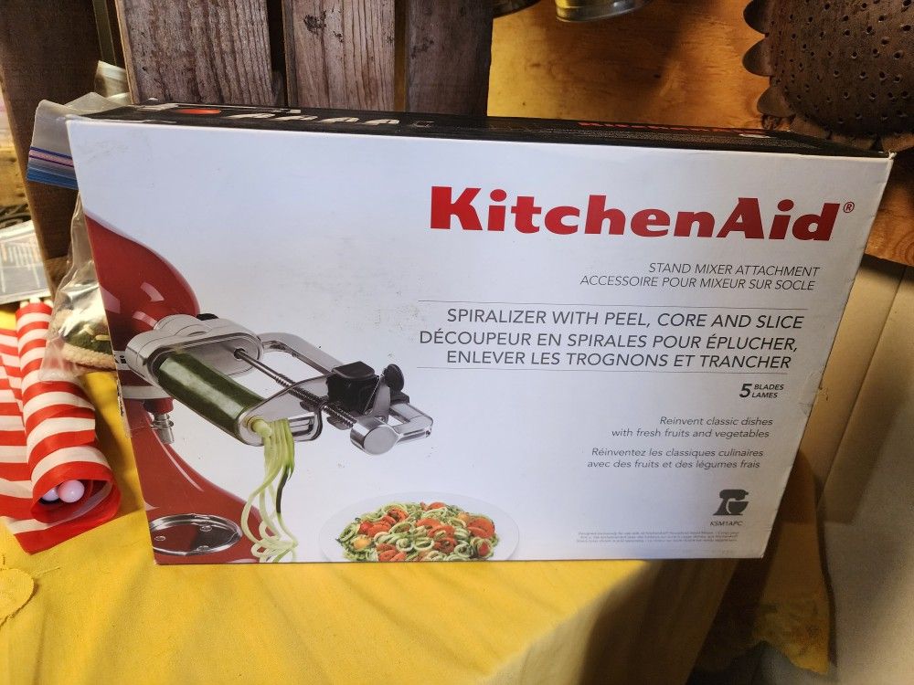 KitchenAid Spiralizer Attachment with Peel, Core and Slice - KSM1APC: Metal Stand Mixer Accessory, Dishwasher-Safe