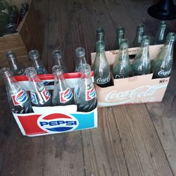 Vintage Pepsi And Coke Bottles