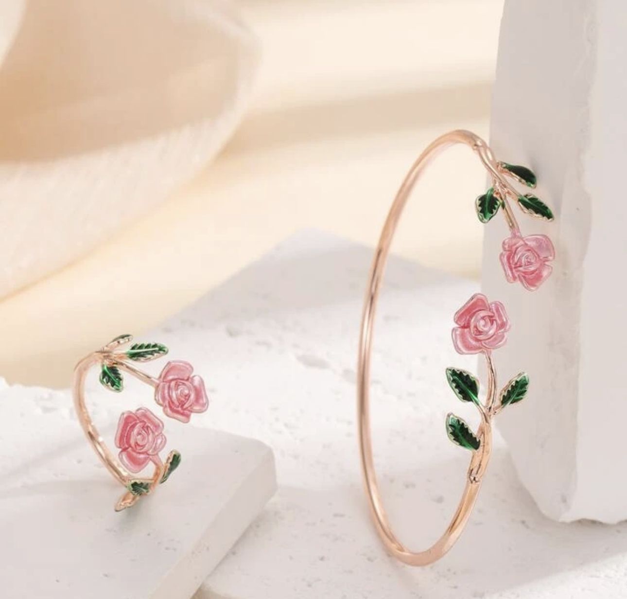 2pcs Flower Decor Jewelry Set