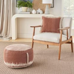 Mina Victory Life Style 20"X20"X12" Ottoman in Clay