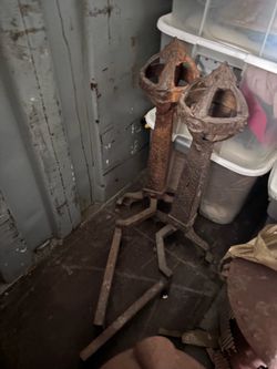 Antique Cast Iron Fireplace Andirons