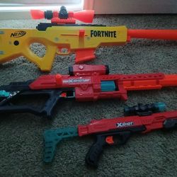 Three Nerf Guns