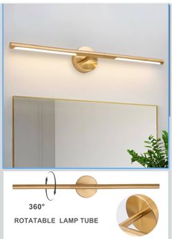 Gold Bathroom Light Fixtures 30inch 360° Rotatable - NEW