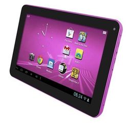 Black and pink digital tablet.