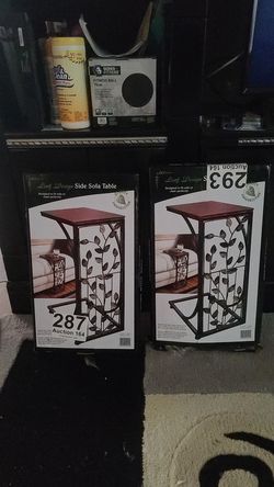 Leaf design side sofa table. New