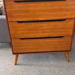New Mid Century Chest.  Solid Wood / Oak Finish.  34x17x48H.  Free Delivery!