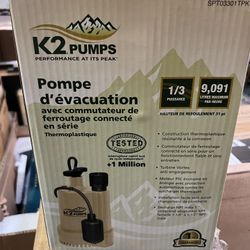 K2PUMPS PERFORMANCE AT ITS PEAK® Sump Pump with Piggyback Tethered Switch Thermoplastic * *APPROVEDAY TESTED *APPROVED* Tethered Switch Independently 