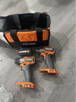 18v rigid impact driver and drill driver includes bag and battery