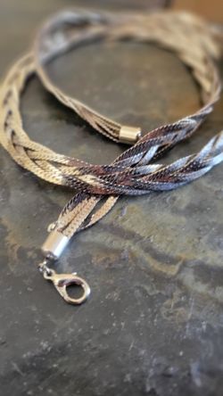 Silver-tone Braided necklace
