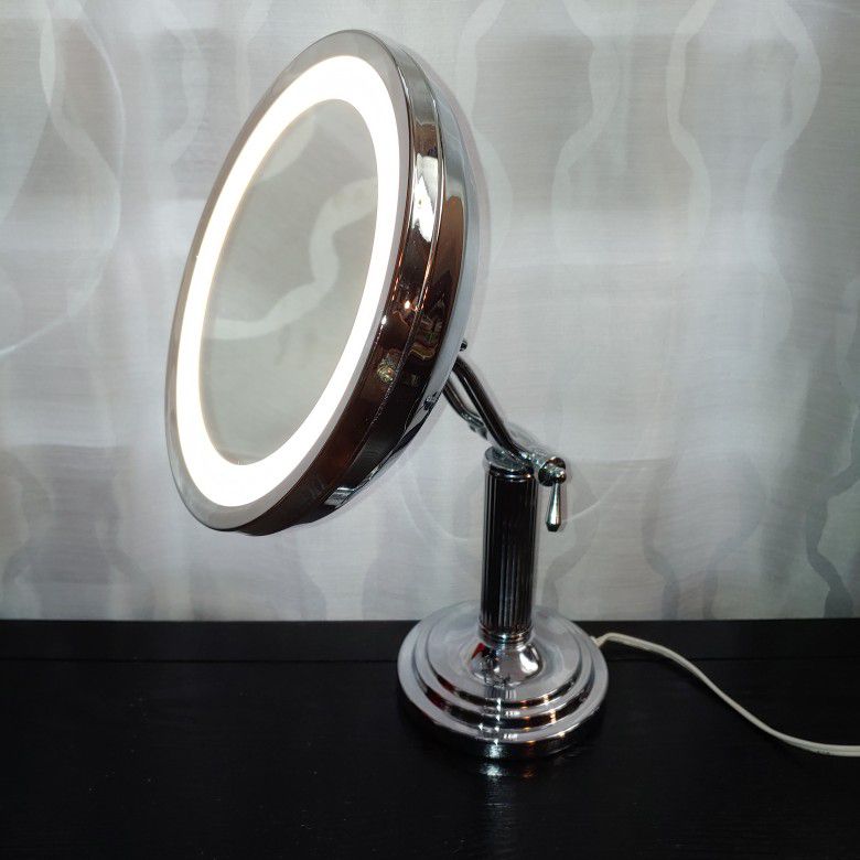 Protronics Chrome Lighted Magnifying Vanity Makeup Mirror
