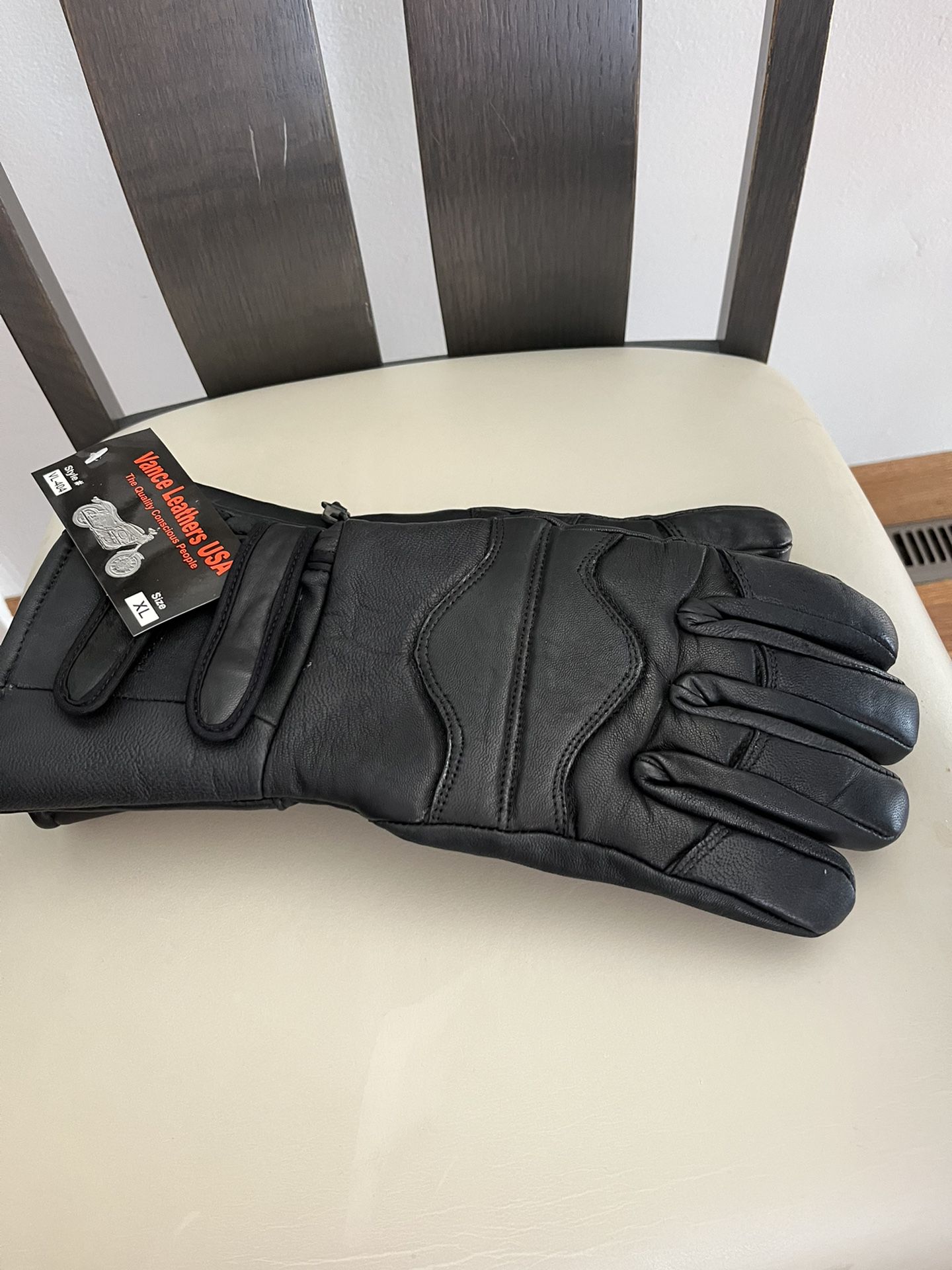 Insulated Leathet Motorcycle Gloves -xl