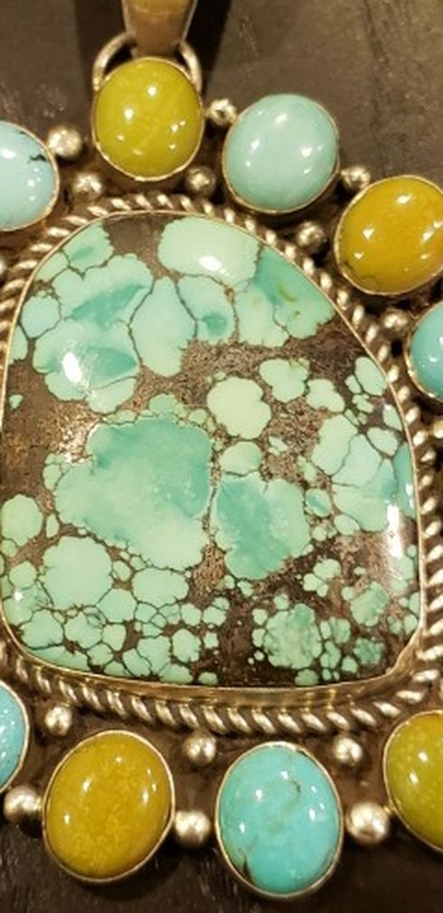 Sterling Silver and Turquoise Navajo Pendant