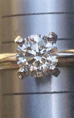 3/4 Carat Diamond Round Diamond Solitaire, 14K White Gold, H-I/SI1