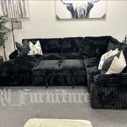 New Large Black Sectional 