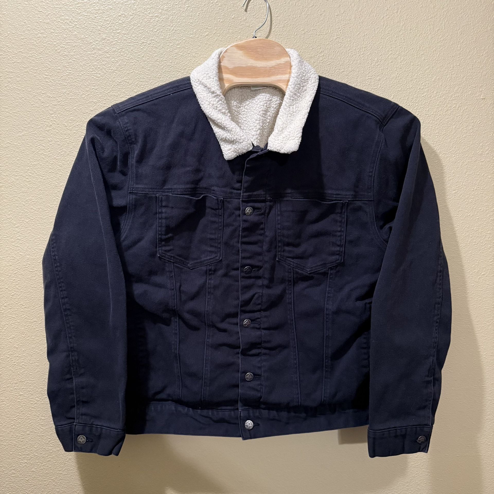Men’s 2XL LRG Lifted Research Group Black Denim Ivory Sherpa Lined Jacket