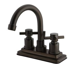 Kingston Brass Concord 4in Centerset Bathroom Cross Handle Faucet Oiled Rubbed Bronze KS8665DX