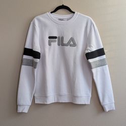 New FILA Women's White Fleece Sweatshirt M
