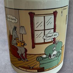 VTG 1998 The Far Side Gary Larson Mug Dumb Bunny Smart Ass Animal Farm Green