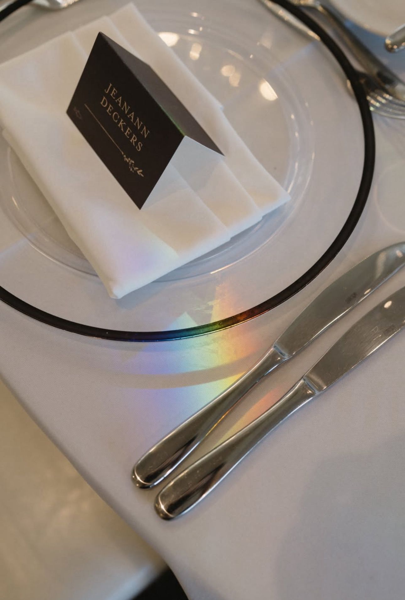 12” Plastic Clear Charger Plates with Black Trim (150 Available) 